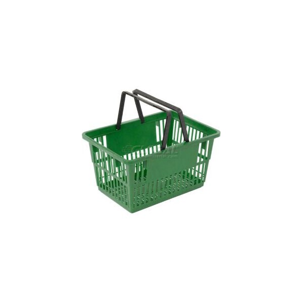 Good L Good L Standard Plastic Shopping Basket with Plastic Handle 20 Liter 17L x 12W x 9H Green, PK12 STANDARD-GN - main